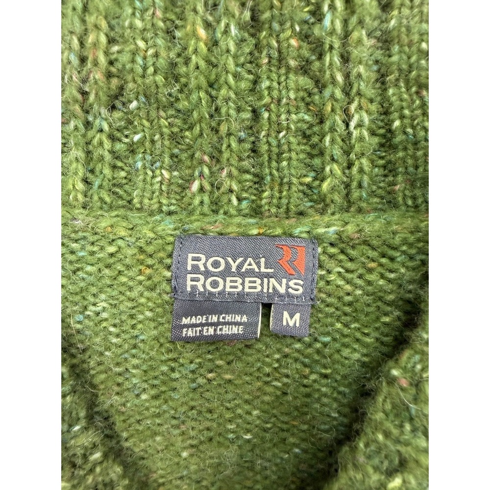 Royal Robbins Asymmetrical Wool Blend Cardigan Sweater Womens Medium Green Gorp - Picture 2 of 7